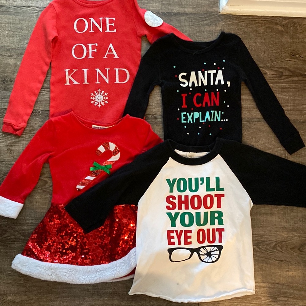 Size 5 Christmas Shirt Lot